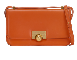 Small Classic Ronde Shoulder Bag, Leather, Orange, 995V, 2*
